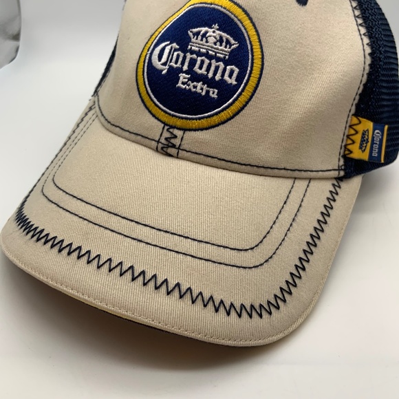 Corona Extra La Cerveza Mas Fina Retro Stitched Embroidered Meshback Hat - Picture 8 of 16
